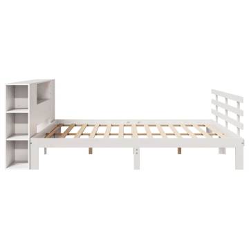 Bookcase Bed without Mattress White 180x200 cm Super King