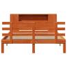 Bookcase Bed without Mattress - Wax Brown Solid Wood Pine