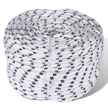 Braided Boat Rope Polyester 8 mm - 250 m White | HipoMarket