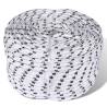 Braided Boat Rope Polyester 8 mm 250 m White Colour white Quantity in Package 1 Length 250 m Diameter 8 mm 