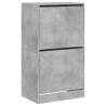 Shoe Cabinet with 2 Flip-Drawers - Concrete Grey 60x42x108 cm