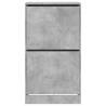 Shoe Cabinet with 2 Flip-Drawers - Concrete Grey 60x42x108 cm