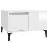 Stylish High Gloss White Coffee Table - 55x55 cm