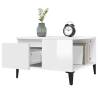 Stylish High Gloss White Coffee Table - 55x55 cm