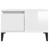 Stylish High Gloss White Coffee Table - 55x55 cm