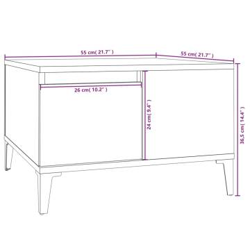 Stylish High Gloss White Coffee Table - 55x55 cm