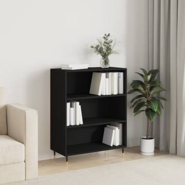 Stylish Black Bookcase - 69.5x32.5x90 cm Engineered Wood