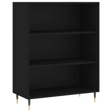 Stylish Black Bookcase - 69.5x32.5x90 cm Engineered Wood