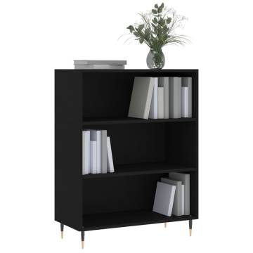 Stylish Black Bookcase - 69.5x32.5x90 cm Engineered Wood