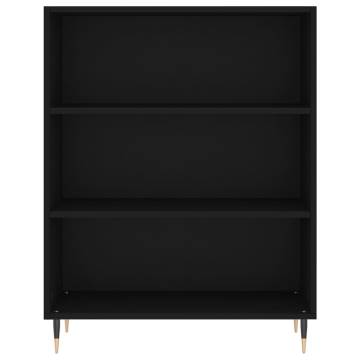 Stylish Black Bookcase - 69.5x32.5x90 cm Engineered Wood