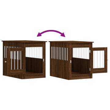 Stylish Dog Crate Furniture in Brown Oak - 55x80x68 cm