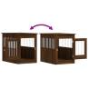 Stylish Dog Crate Furniture in Brown Oak - 55x80x68 cm