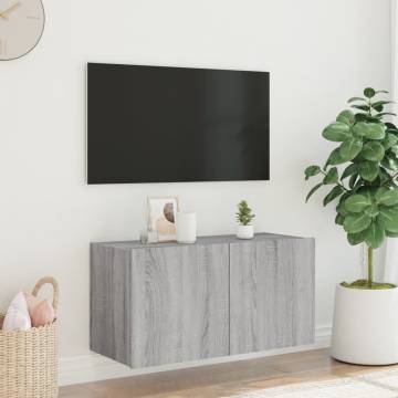 LED TV Wall Cabinet Grey Sonoma - Stylish & Space-Saving