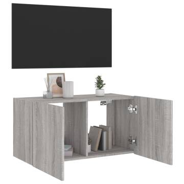 LED TV Wall Cabinet Grey Sonoma - Stylish & Space-Saving