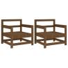 Garden Chairs 2 pcs Honey Brown Solid Wood Pine for Outdoors