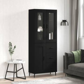 Stylish Highboard Black - 69.5x34x180 cm | HipoMarket