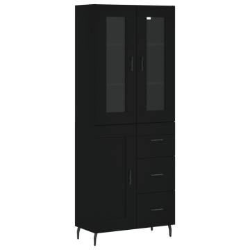 Stylish Highboard Black - 69.5x34x180 cm | HipoMarket