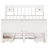 Bookcase Bed without Mattress - White Solid Pine 160x200 cm