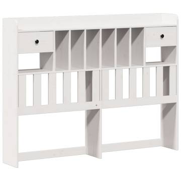 Bookcase Bed without Mattress - White Solid Pine 160x200 cm