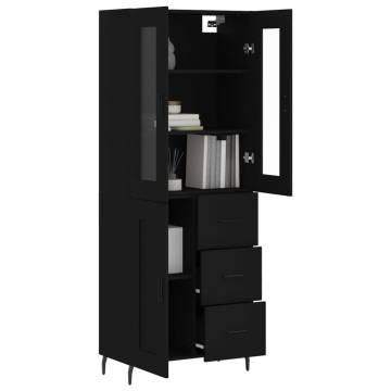 Stylish Highboard Black - 69.5x34x180 cm | HipoMarket