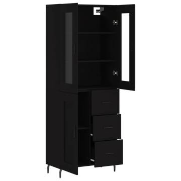 Stylish Highboard Black - 69.5x34x180 cm | HipoMarket