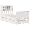 Bookcase Bed without Mattress - White Solid Wood Pine 100x200 cm