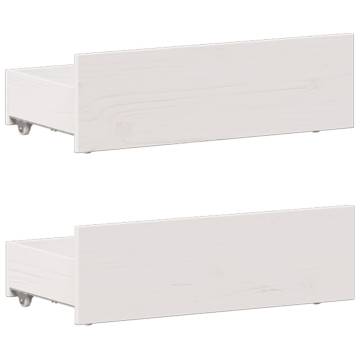 Bookcase Bed without Mattress - White Solid Wood Pine 100x200 cm