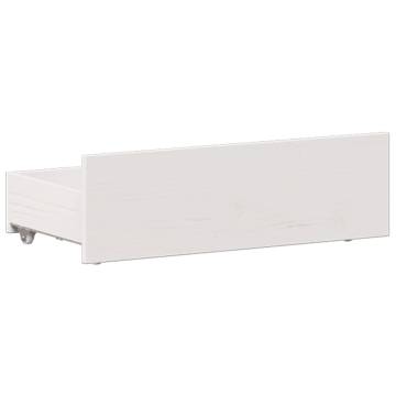 Bookcase Bed without Mattress - White Solid Wood Pine 100x200 cm