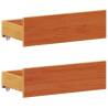 Bookcase Bed without Mattress - Wax Brown Solid Wood Pine