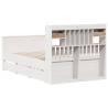 White Bookcase Bed 120x190 cm - Solid Wood Pine - Hipo Market