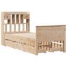 Solid Wood Pine Bookcase Bed 90x190 cm - No Mattress Included