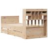 Solid Wood Pine Bookcase Bed 90x190 cm - No Mattress Included