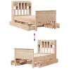 Solid Wood Pine Bookcase Bed 90x190 cm - No Mattress Included