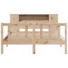 Bookcase Bed 135x190 cm Double Solid Pine - Space Saving Design