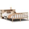 Bookcase Bed without Mattress 140x190 cm in Solid Pine Wood