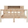 Bookcase Bed without Mattress 140x190 cm in Solid Pine Wood