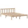 Bookcase Bed without Mattress 140x190 cm in Solid Pine Wood