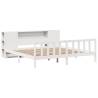 Bookcase Bed without Mattress - White Super King Solid Pine