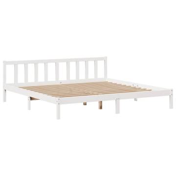 Bookcase Bed without Mattress - White Super King Solid Pine