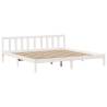 Bookcase Bed without Mattress - White Super King Solid Pine