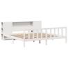 Bookcase Bed without Mattress - White Solid Pine 200x200 cm