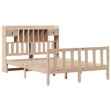 Bookcase Bed 140x190 cm Solid Pine | HipoMarket UK