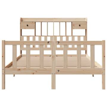 Bookcase Bed 140x190 cm Solid Pine | HipoMarket UK