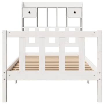 Bookcase Bed without Mattress White 100x200 cm - Solid Pine