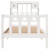 Bookcase Bed without Mattress White 100x200 cm - Solid Pine