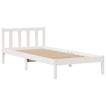 Bookcase Bed without Mattress White 100x200 cm - Solid Pine