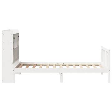 Bookcase Bed without Mattress White 100x200 cm - Solid Pine