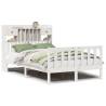 Bookcase Bed without Mattress - Solid Pine Wood White 120x200