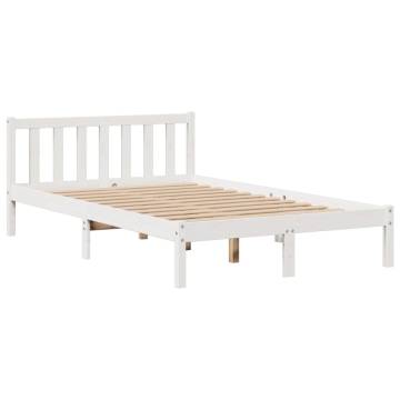 Bookcase Bed without Mattress - Solid Pine Wood White 120x200