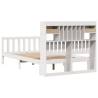 Bookcase Bed without Mattress - Solid Pine Wood White 120x200